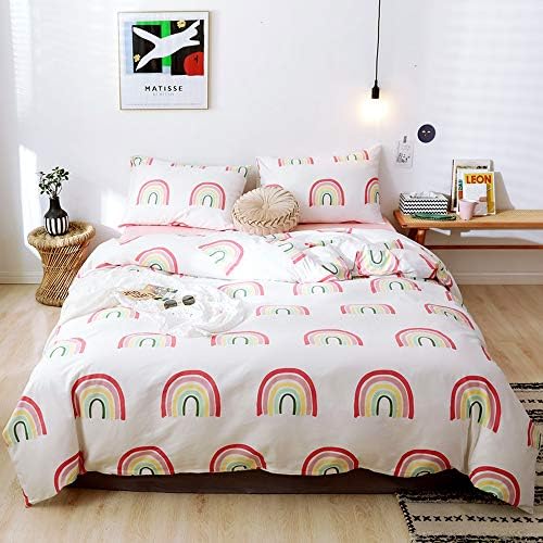 AMWAN Rainbow Duvet Cover Set Queen Kids