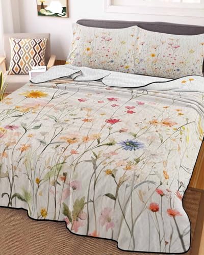 TocaHome Summer Quilt Twin XL 68x98 Inch Set with 2 Pillowcases 1