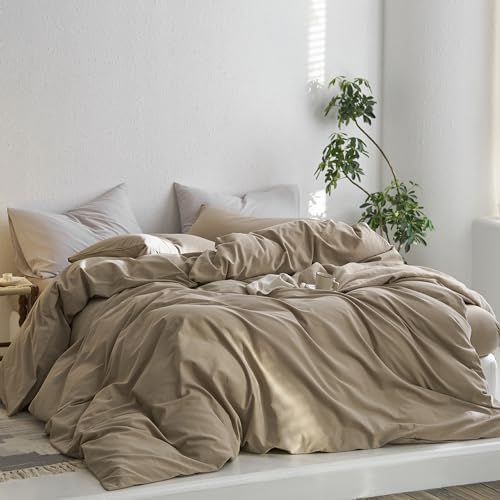 MooMee King Duvet Cover Set in Mocha Brown
