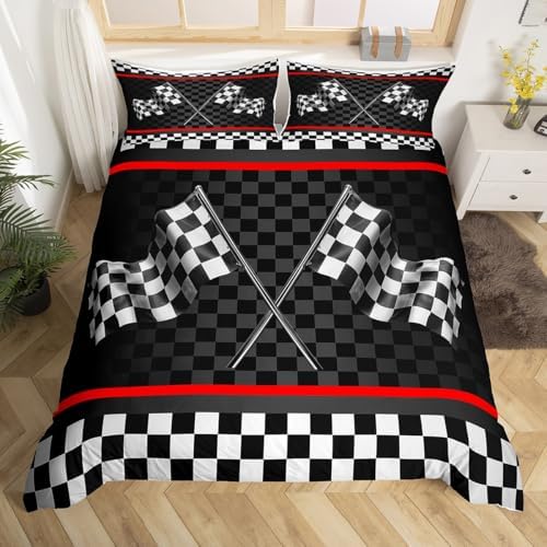 Homewish Racing Car Duvet Cover Set Queen Size 1