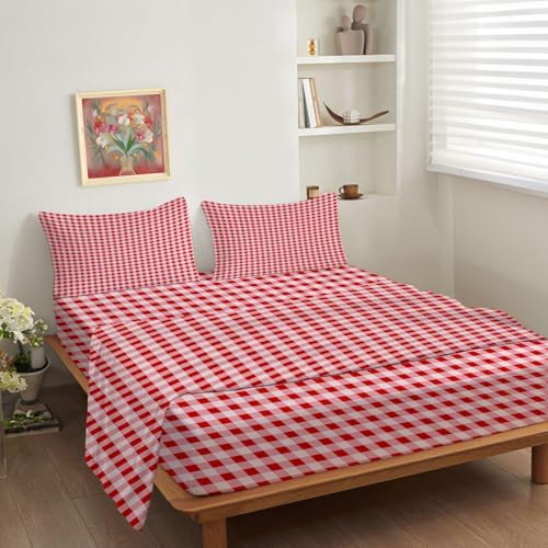 Shrahala 4-Piece Microfiber Bed Sheet Set with Deep Pockets 1