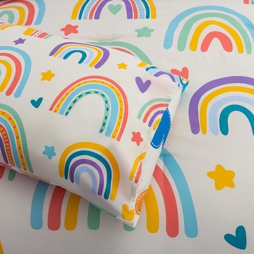 Btargot 5 Piece Beige Rainbow Comforter Set for Kids 1