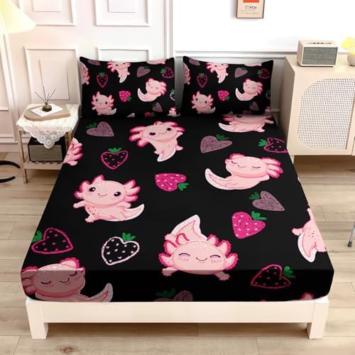 Cute Axolotl Bed Set Queen Size