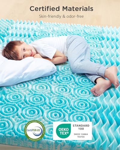PERLECARE 3 Inch 7-Zone Queen Memory Foam Mattress Topper 1