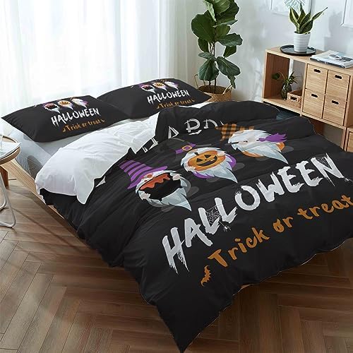 LooPoP Pumpkin Bats Duvet Cover Set 3Pcs California King