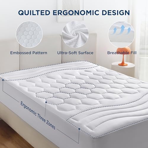 Bedsure King Mattress Pad - Quilted 78x80 Inches Protector