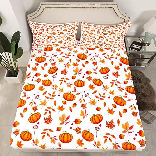 Halloween Pumpkin Sheet Set Full Size 54x75 with Pillowcases