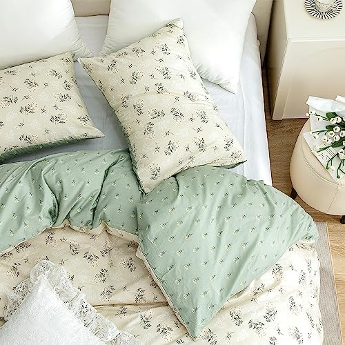 Floarl King Duvet Cover Set - 3 Pieces Floral Bedding with Zipper Closure