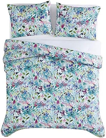 2 Piece Cotton Comforter Set with Floral Design