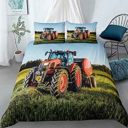 Tractor Duvet Cover Set 3 Piece with Zipper