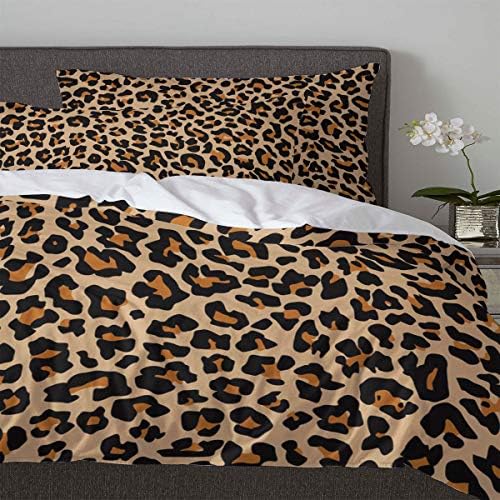 LooPoP 3PC Leopard Print Comforter Set for California King