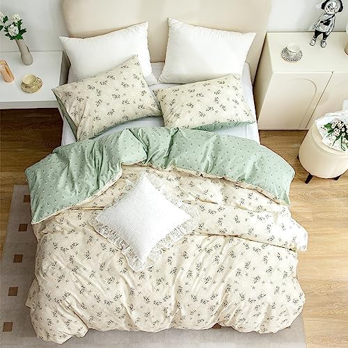 Floarl King Duvet Cover Set - 3 Pieces Floral Bedding with Zipper Closure
