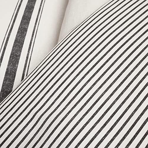 Farmhouse Stripe Reversible Cotton Duvet Cover Set Twin XL