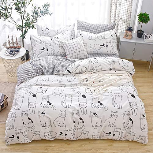 Cats Duvet Cover Set Queen 100 Cotton Reversible