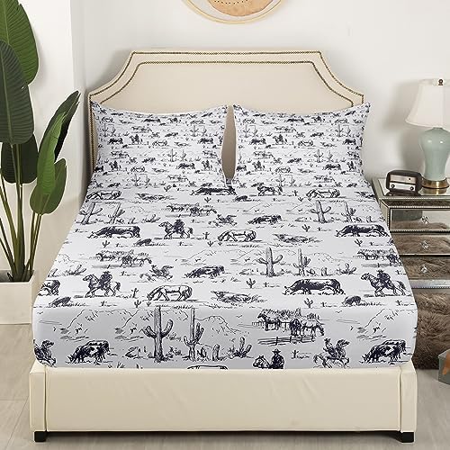 Feelyou Western Bed Sheet Set Full Size Vibrant Design