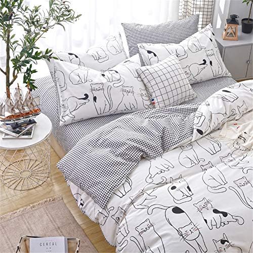 Cats Duvet Cover Set Queen 100 Cotton Reversible