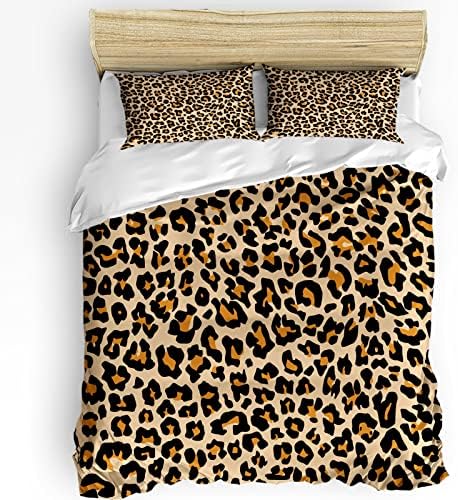 LooPoP 3PC Leopard Print Comforter Set for California King